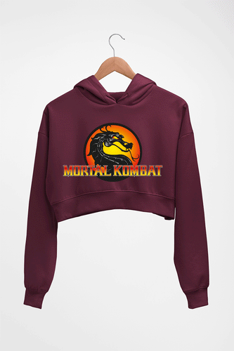Mortal Kombat Crop HOODIE FOR WOMEN-Maroon-Ektarfa.online