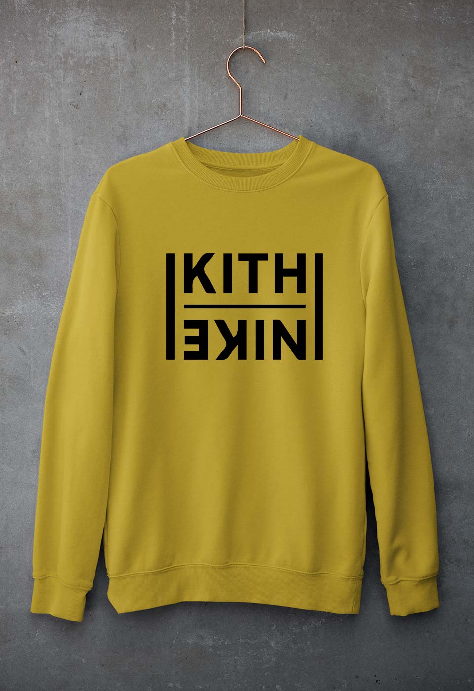 Kith Unisex Sweatshirt for Men/Women-S(40 Inches)-Mustard Yellow-Ektarfa.online