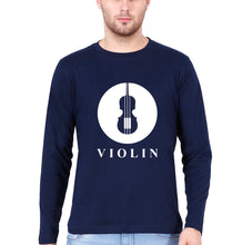 Load image into Gallery viewer, Violin Full Sleeves T-Shirt for Men-Navy Blue-Ektarfa.online
