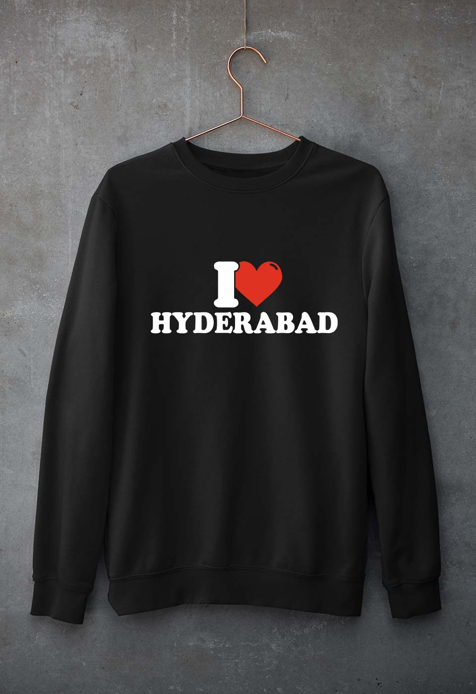 I Love Hyderabad Unisex Sweatshirt for Men/Women-Black-Ektarfa.online