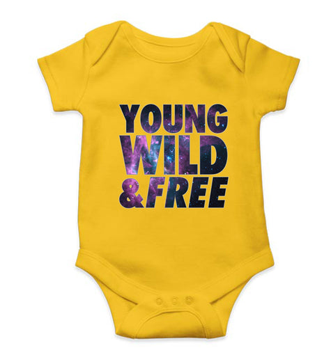 Young Wild Free Kids Romper For Baby Boy/Girl-Yellow-Ektarfa.online