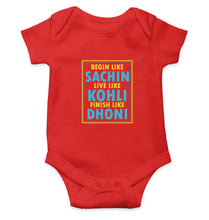 Load image into Gallery viewer, CRICKET Sachin Kohli Dhoni Kids Romper For Baby Boy/Girl-0-5 Months(18 Inches)-RED-Ektarfa.online
