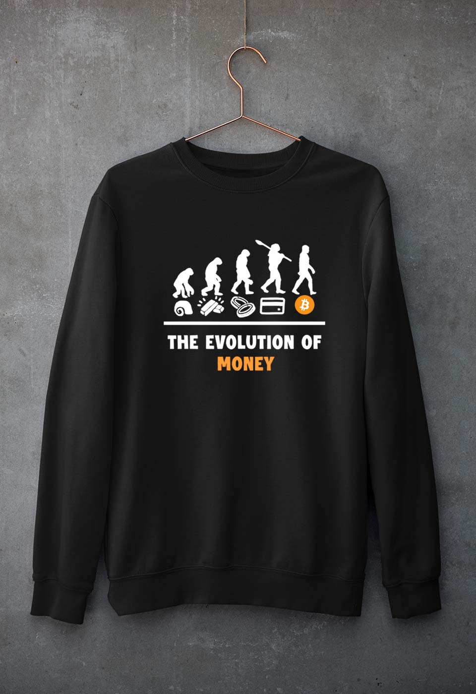Bitcoin Crypto Money Unisex Sweatshirt for Men/Women-Black-Ektarfa.online