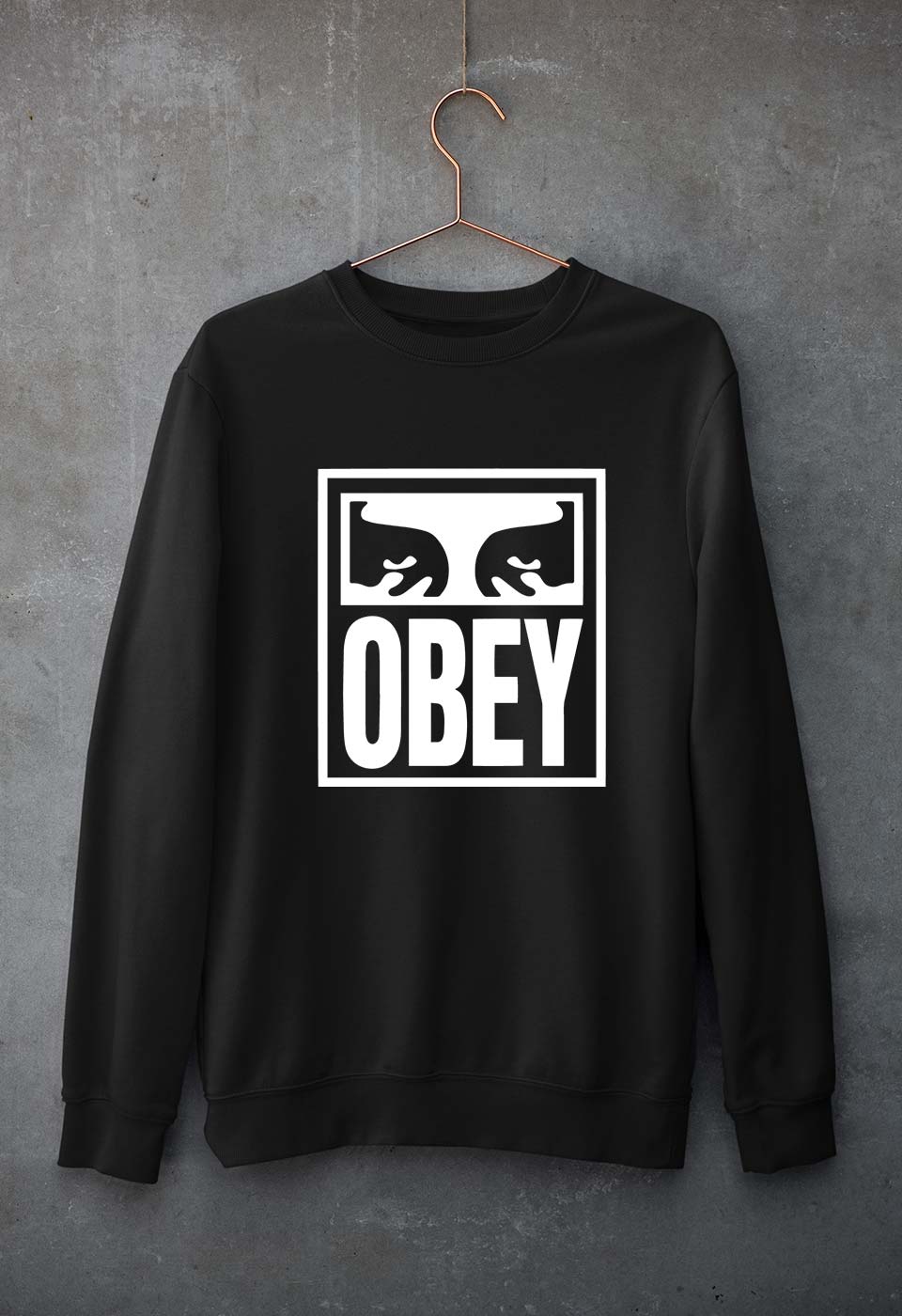 Obey Unisex Sweatshirt for Men/Women-S(40 Inches)-Black-Ektarfa.online