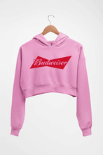 Load image into Gallery viewer, Budweiser Crop HOODIE FOR WOMEN-Light Baby Pink-Ektarfa.online
