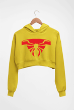 Load image into Gallery viewer, Spiderman Superhero Crop HOODIE FOR WOMEN-Mustard Yellow-Ektarfa.online
