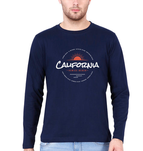 California Full Sleeves T-Shirt for Men-Navy Blue-Ektarfa.online