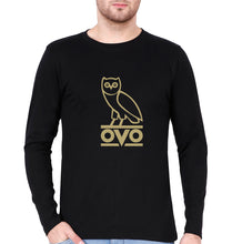 Load image into Gallery viewer, OVO Full Sleeves T-Shirt for Men-Black-Ektarfa.online
