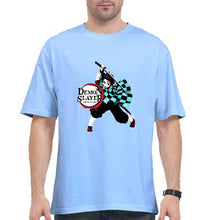 Load image into Gallery viewer, Demon Slayer Oversized T-Shirt for Men-Baby Blue-Ektarfa.online
