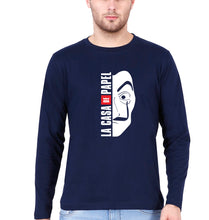 Load image into Gallery viewer, Money Heist Full Sleeves T-Shirt for Men-Navy Blue-Ektarfa.online
