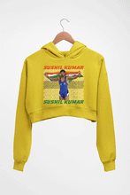 Load image into Gallery viewer, Sushil Kumar Crop HOODIE FOR WOMEN-Mustard Yellow-Ektarfa.online
