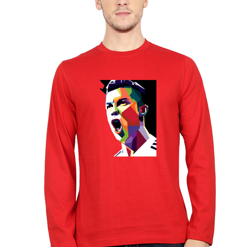 Cristiano Ronaldo CR7 Full Sleeves T-Shirt for Men-RED-Ektarfa.online