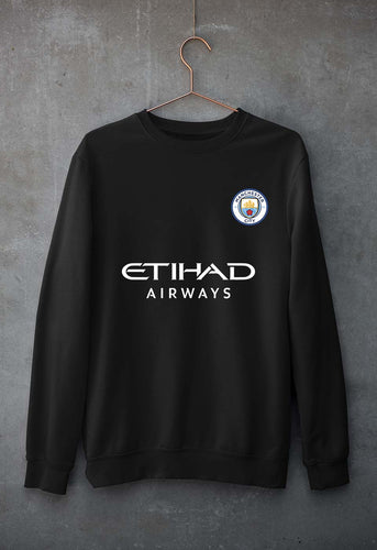 Manchester City F.C 2021-22 Unisex Sweatshirt for Men/Women-S(40 Inches)-Black-Ektarfa.online