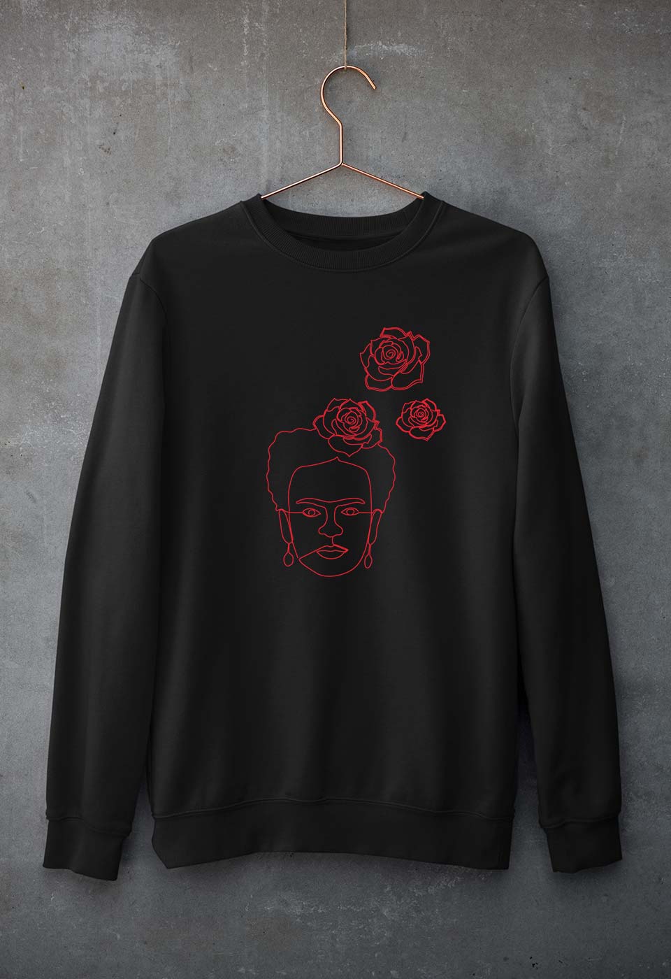 Frida Kahlo Unisex Sweatshirt for Men/Women-S(40 Inches)-Black-Ektarfa.online