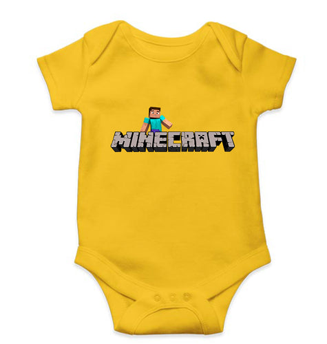 Minecraft Kids Romper For Baby Boy/Girl-0-5 Months(18 Inches)-Yellow-Ektarfa.online