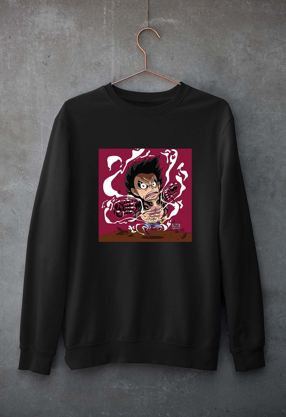 Monkey D. Luffy Unisex Sweatshirt for Men/Women-S(40 Inches)-Black-Ektarfa.online