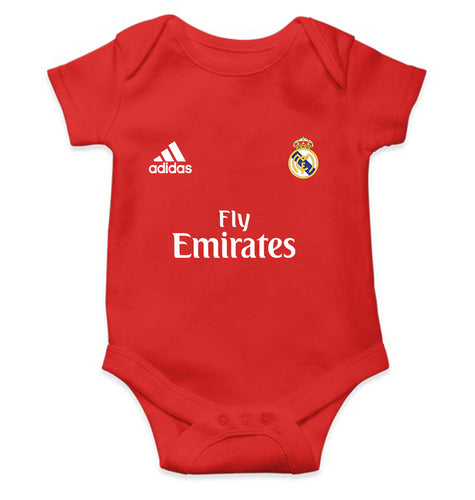 Real Madrid Kids Romper For Baby Boy/Girl-0-5 Months(18 Inches)-RED-Ektarfa.online