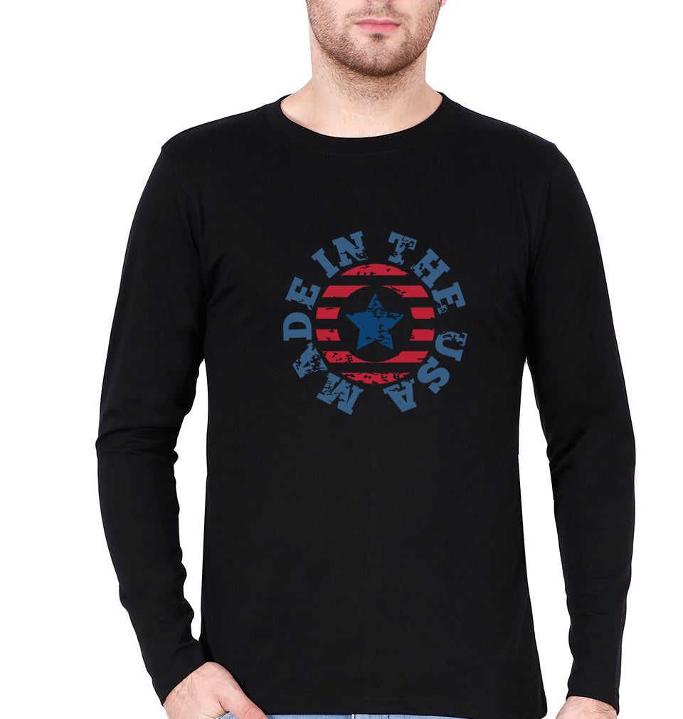 America Full Sleeves T-Shirt for Men-Black-Ektarfa.online
