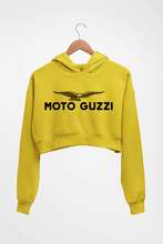 Load image into Gallery viewer, Moto Guzzi Crop HOODIE FOR WOMEN-Mustard Yellow-Ektarfa.online
