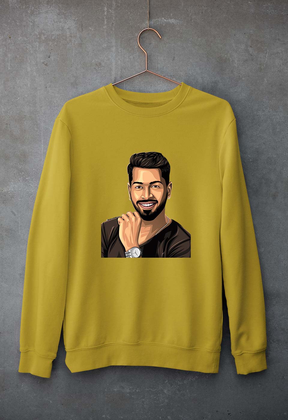 Hardik Pandya Unisex Sweatshirt for Men/Women-Mustard Yellow-Ektarfa.online