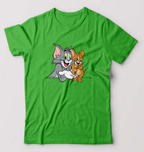 Load image into Gallery viewer, Tom and Jerry T-Shirt for Men-S(38 Inches)-flag green-Ektarfa.online
