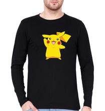 Load image into Gallery viewer, Pikachu Full Sleeves T-Shirt for Men-Black-Ektarfa.online
