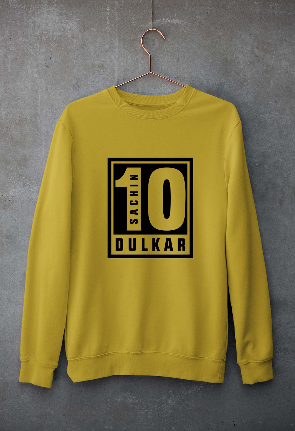 Sachin Tendulkar Unisex Sweatshirt for Men/Women-Mustard Yellow-Ektarfa.online