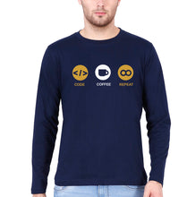 Load image into Gallery viewer, Coder Full Sleeves T-Shirt for Men-Navy Blue-Ektarfa.online
