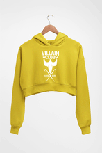 Load image into Gallery viewer, Villain Club Crop HOODIE FOR WOMEN-Mustard Yellow-Ektarfa.online

