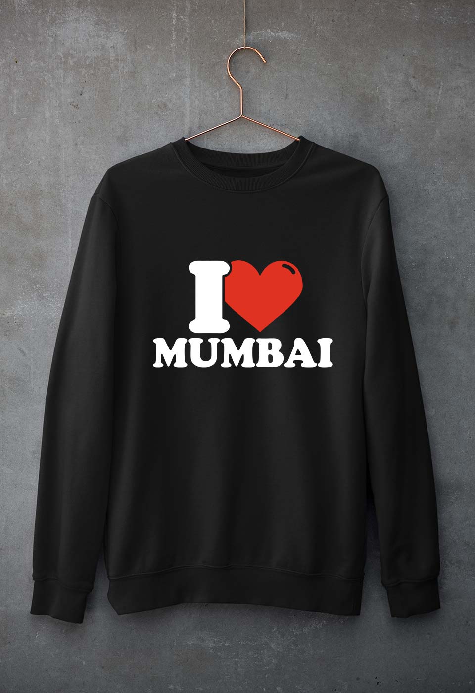 I Love Mumbai Unisex Sweatshirt for Men/Women-Black-Ektarfa.online