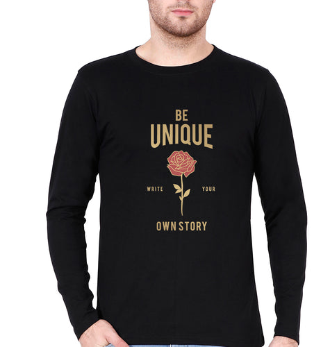 Be Unique Full Sleeves T-Shirt for Men-Black-Ektarfa.online