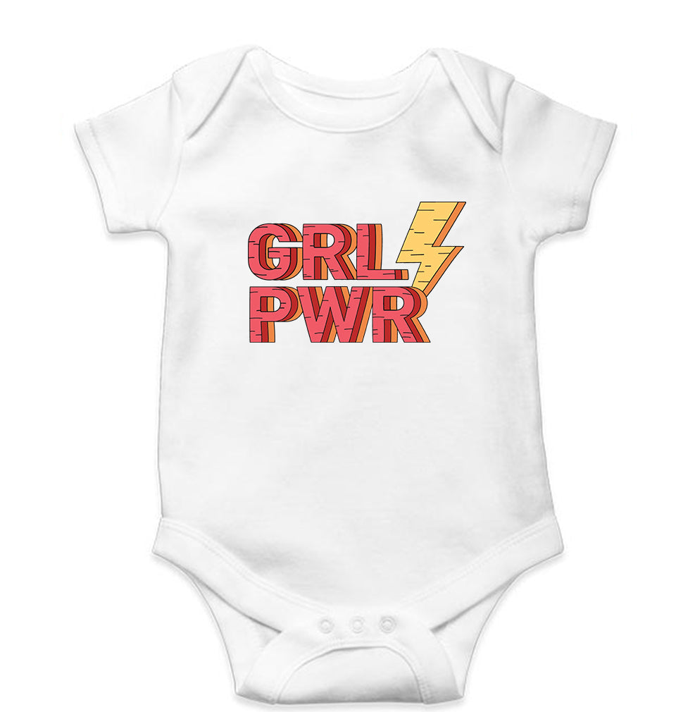 Feminist Girl Power Kids Romper For Baby Boy/Girl-0-5 Months(18 Inches)-White-Ektarfa.online