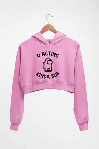 Among Us Crop HOODIE FOR WOMEN-Light Baby Pink-Ektarfa.online