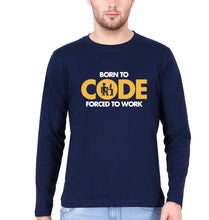 Load image into Gallery viewer, Coder Geek Full Sleeves T-Shirt for Men-Navy Blue-Ektarfa.online
