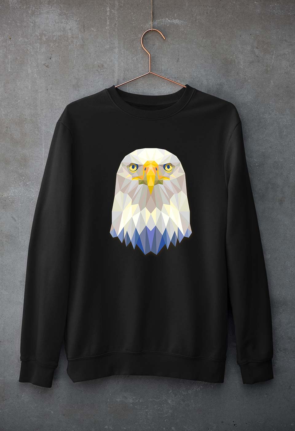 Eagle Unisex Sweatshirt for Men/Women-S(40 Inches)-Black-Ektarfa.online