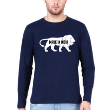 Load image into Gallery viewer, Make in India Full Sleeves T-Shirt for Men-Navy Blue-Ektarfa.online
