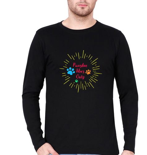 Dog Positive Vibes Full Sleeves T-Shirt for Men-Black-Ektarfa.online