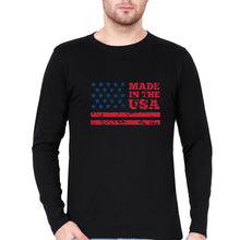 Load image into Gallery viewer, USA America Full Sleeves T-Shirt for Men-Black-Ektarfa.online
