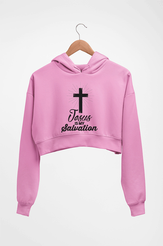 Jesus Crop HOODIE FOR WOMEN-Light Baby Pink-Ektarfa.online