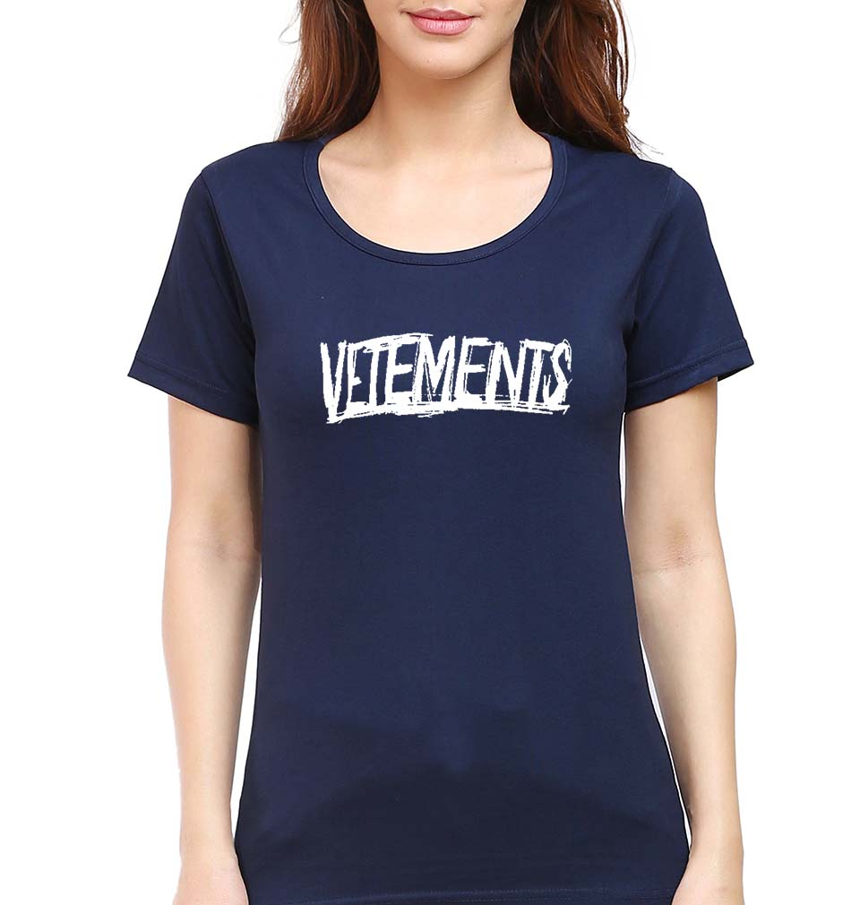 Vetements T-Shirt for Women-Navy Blue-Ektarfa.online