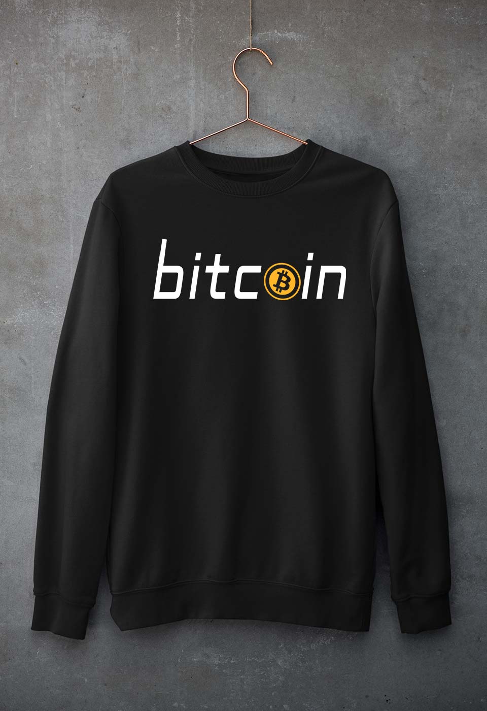 Cryptocurrency Bitcoin Unisex Sweatshirt for Men/Women-Black-Ektarfa.online