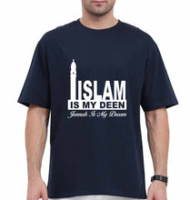 Load image into Gallery viewer, Islam Oversized T-Shirt for Men-Navy Blue-Ektarfa.online
