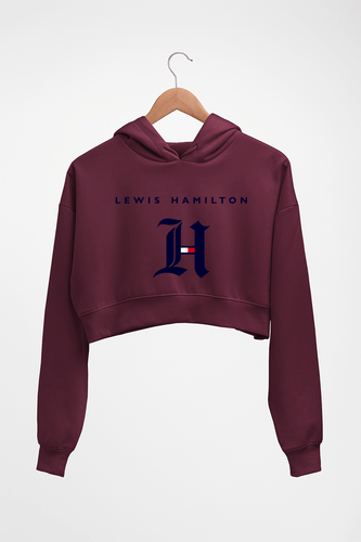 Lewis Hamilton F1 Crop HOODIE FOR WOMEN-Maroon-Ektarfa.online