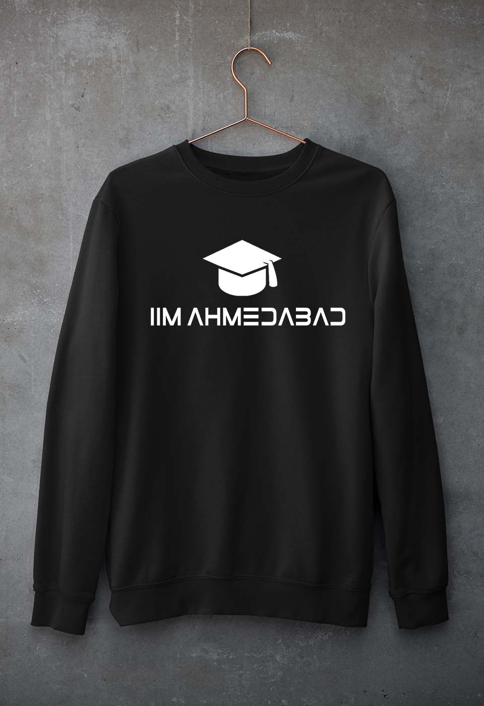 IIM A Ahmedabad Unisex Sweatshirt for Men/Women-S(40 Inches)-Black-Ektarfa.online