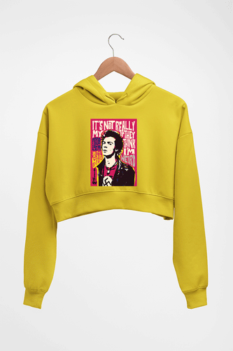 Sid Vicious Crop HOODIE FOR WOMEN-Mustard Yellow-Ektarfa.online