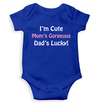 Load image into Gallery viewer, I&#39;m Cute Mom&#39;s Gorgeous Dad&#39;s Lucky Kids Romper For Baby Boy/Girl-Royal Blue-Ektarfa.online
