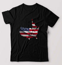 Load image into Gallery viewer, USA America T-Shirt for Men-S(38 Inches)-Black-Ektarfa.online
