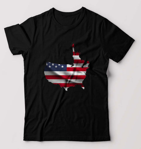 USA America T-Shirt for Men-Black-Ektarfa.online