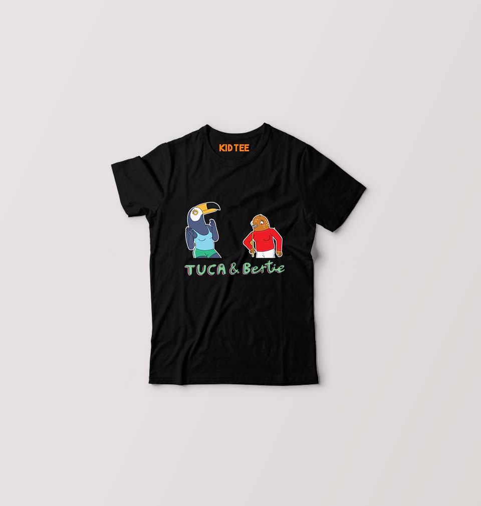 Tuca & Bertie Kids T-Shirt for Boy/Girl-Black-Ektarfa.online