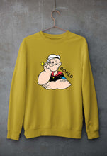 Load image into Gallery viewer, Popeye Unisex Sweatshirt for Men/Women-S(40 Inches)-Mustard Yellow-Ektarfa.online
